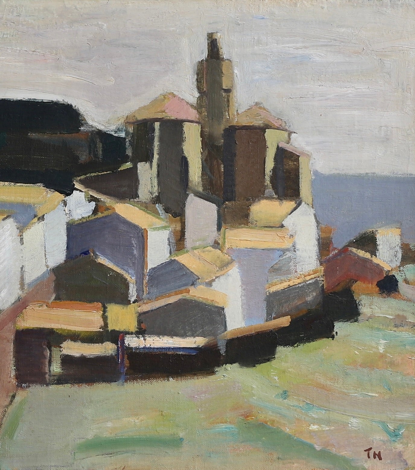 Vintage Landscape Oil Painting by T Nilsson from Sweden