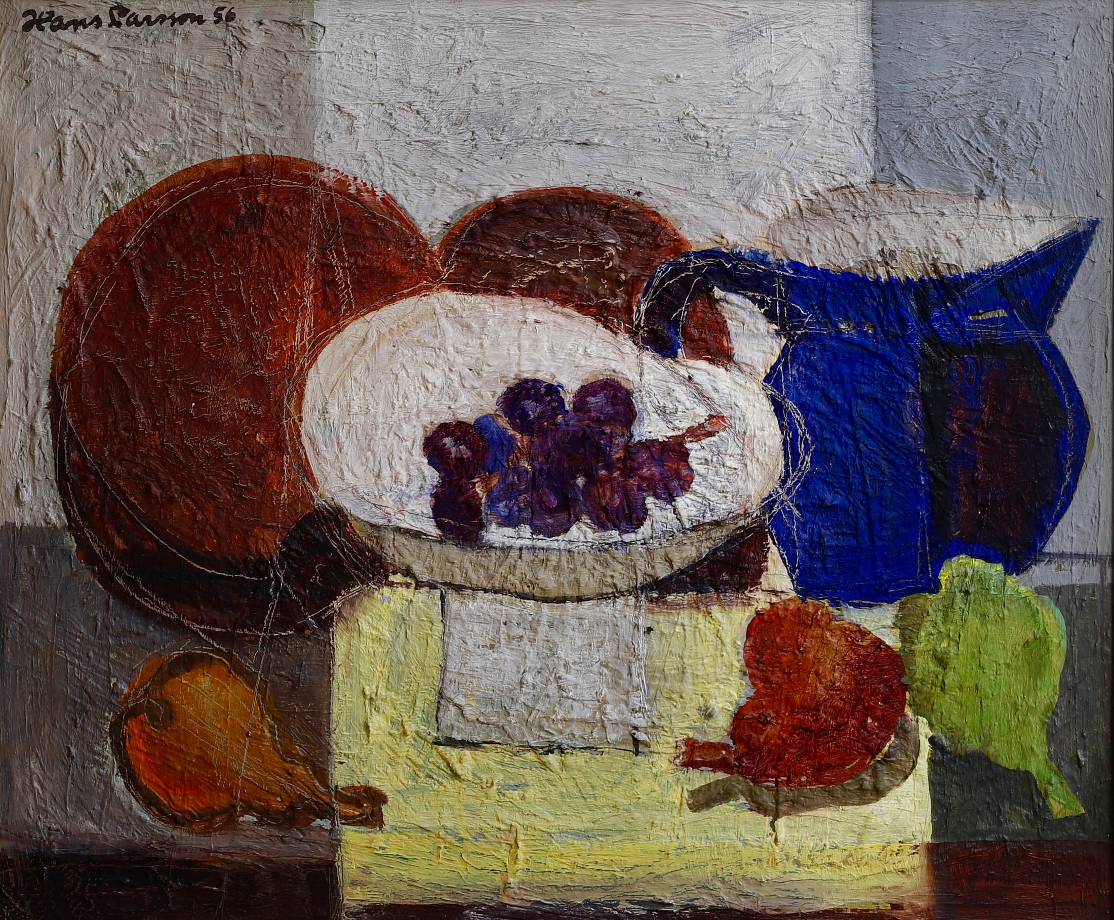Vintage Art Still Life Mid Century Oil Painting From Sweden