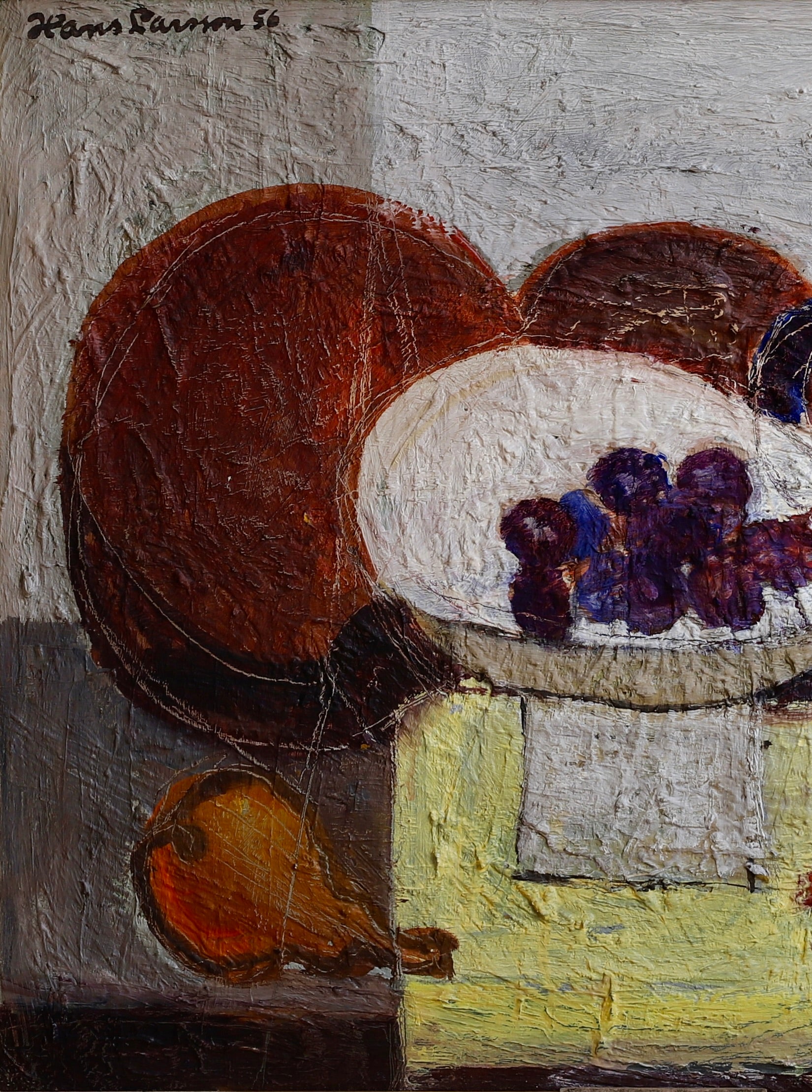 Vintage Art Still Life Mid Century Oil Painting From Sweden
