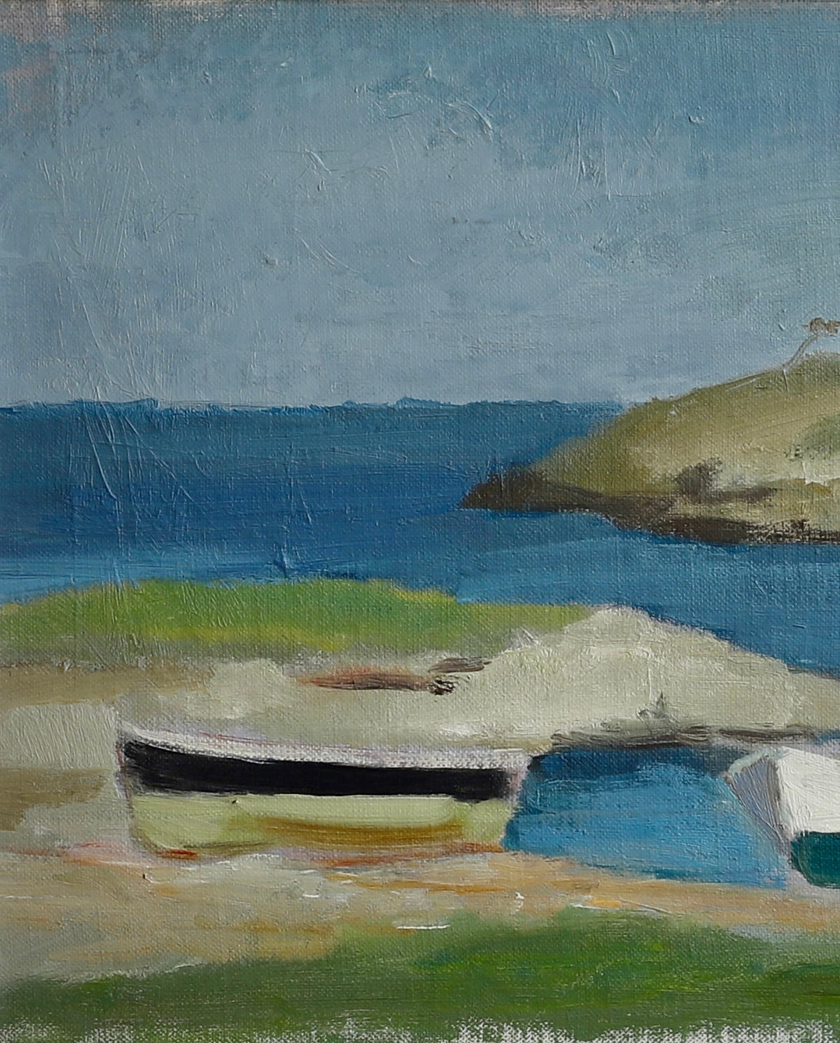 Mid Century Original Coastal Oil Painting From Sweden