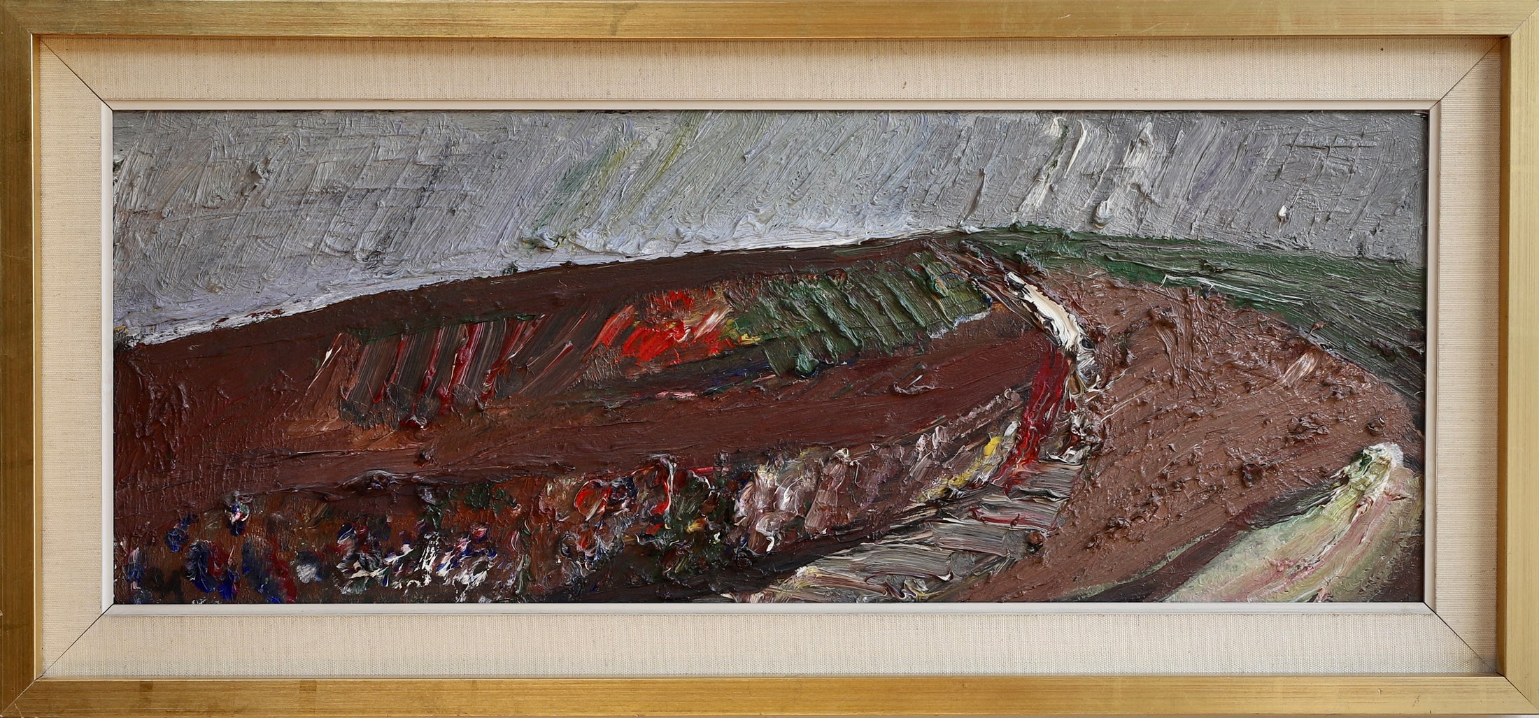 Swedish Mid Century Vintage Art Landscape Oil Painting