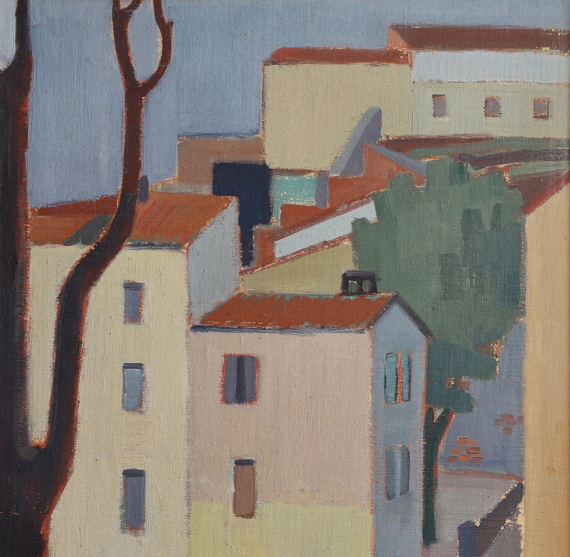 Mid Century Original Painting By G Höglund Sweden