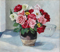 Load image into Gallery viewer, Original Mid Century Still Life Oil Painting Roses from Sweden
