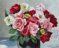 Load image into Gallery viewer, Original Mid Century Still Life Oil Painting Roses from Sweden