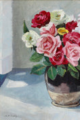 Load image into Gallery viewer, Original Mid Century Still Life Oil Painting Roses from Sweden