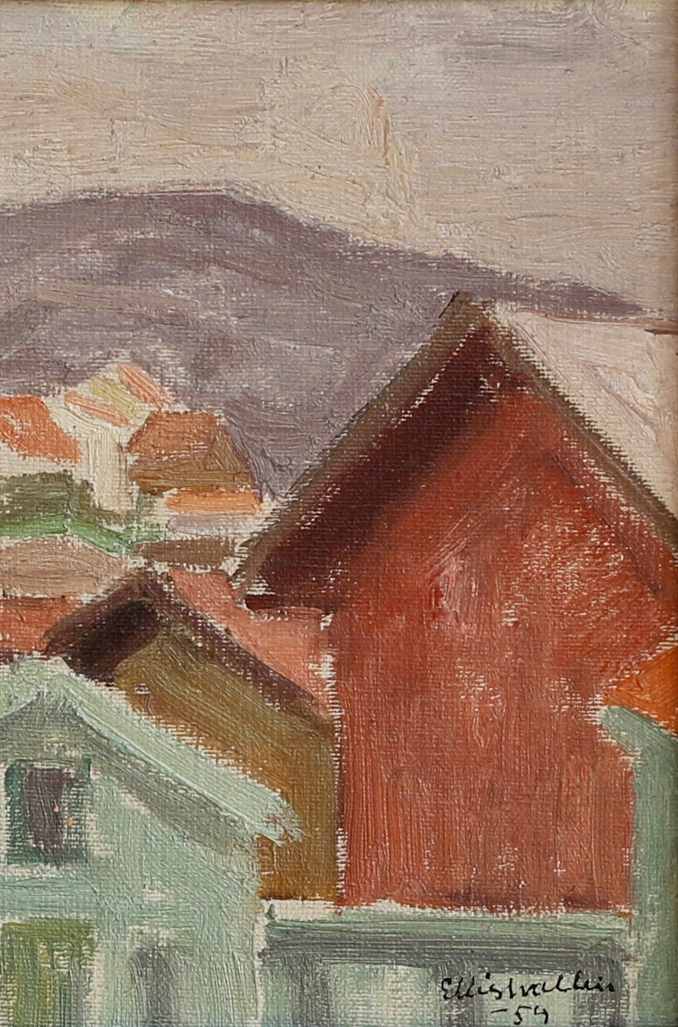 Vintage Art Room Coastal Painting from Sweden