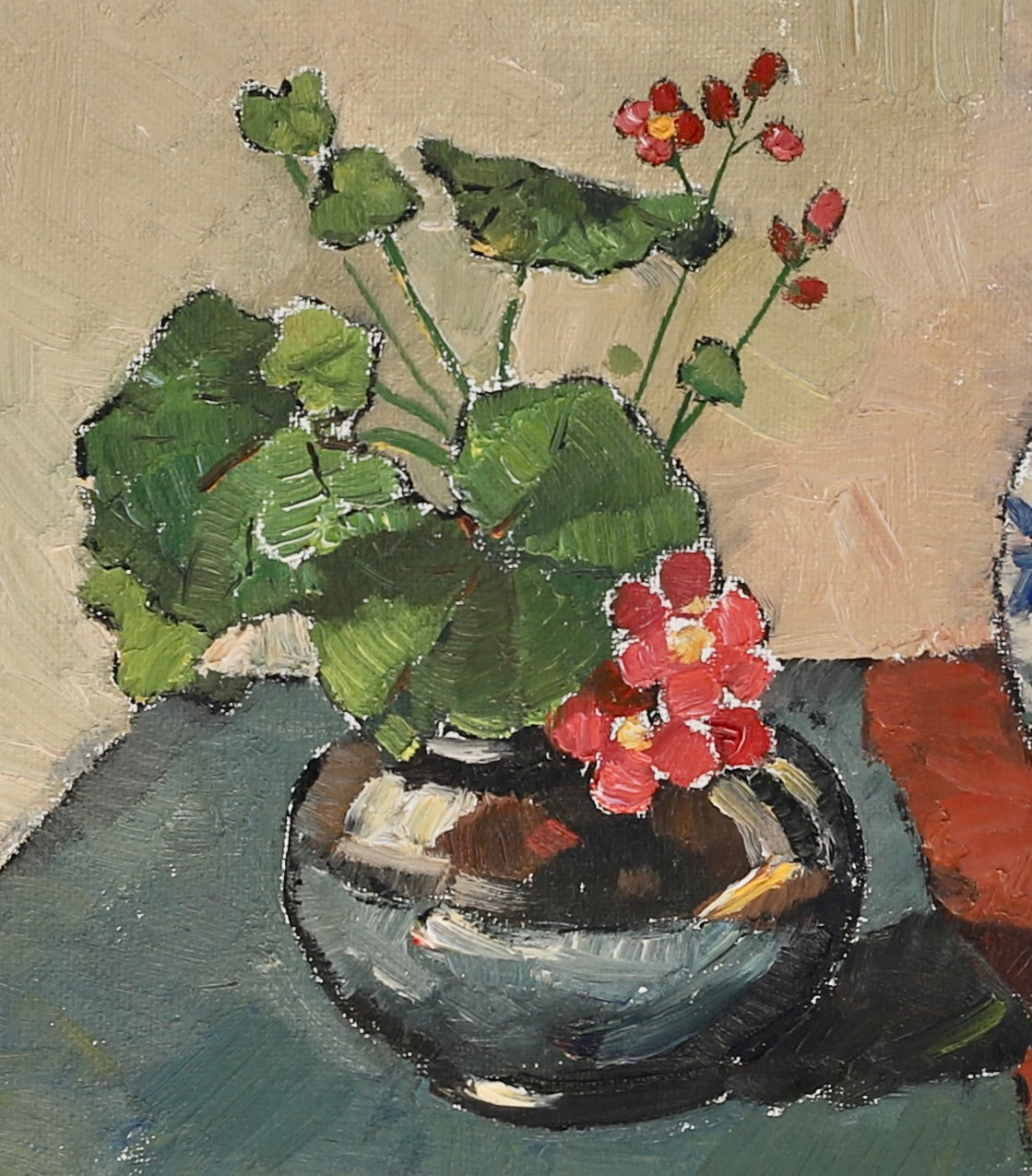 Original Still Life Mid Century Oil Painting Sweden by H Persson