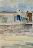Load image into Gallery viewer, Vintage Art Room Mid Century Harbor Oil Painting From Sweden