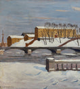 Load image into Gallery viewer, Vintage Mid Century Original Cityscape Oil Painting from Sweden