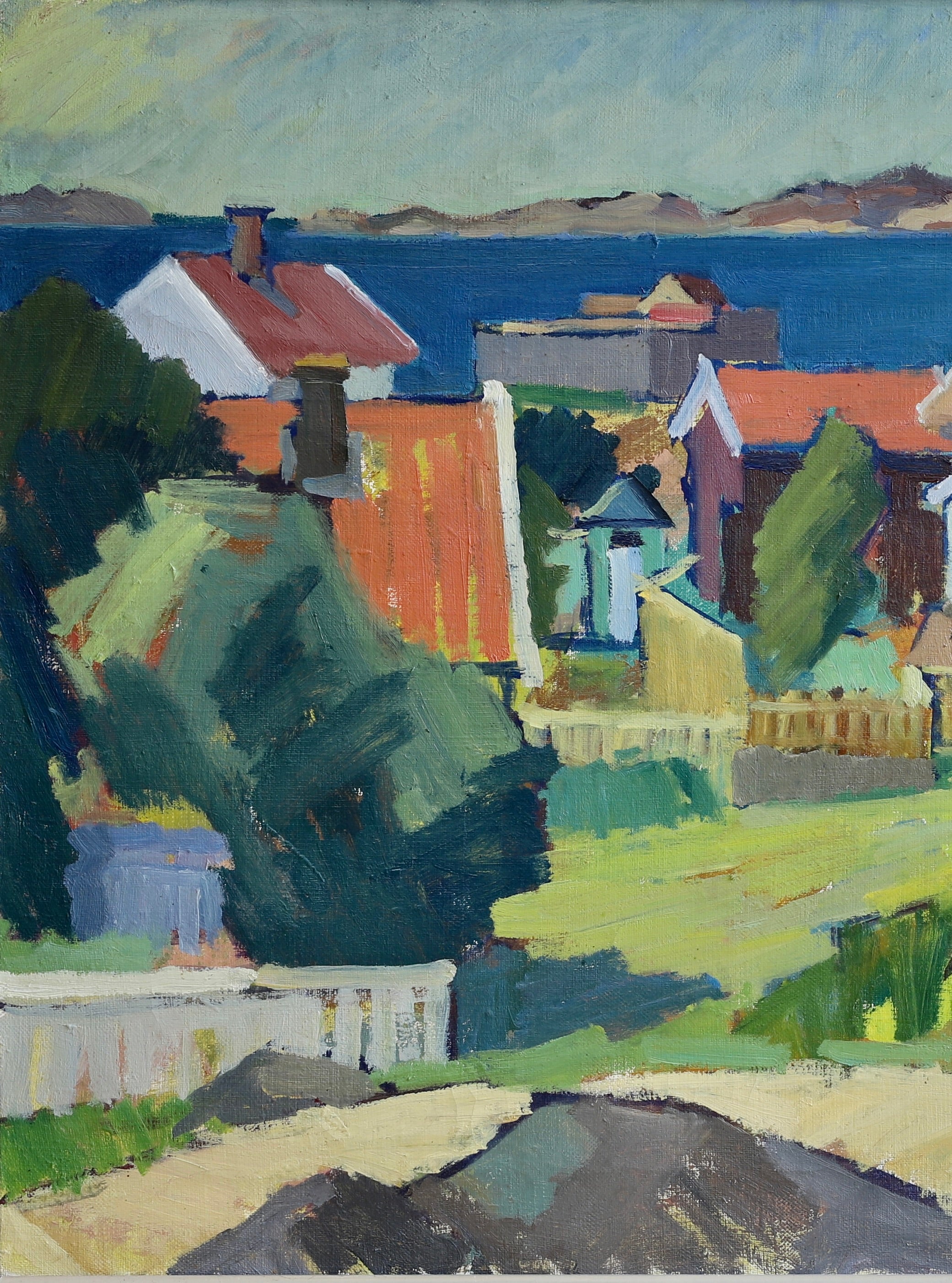 Mid Century Vintage Coastal Painting from Sweden
