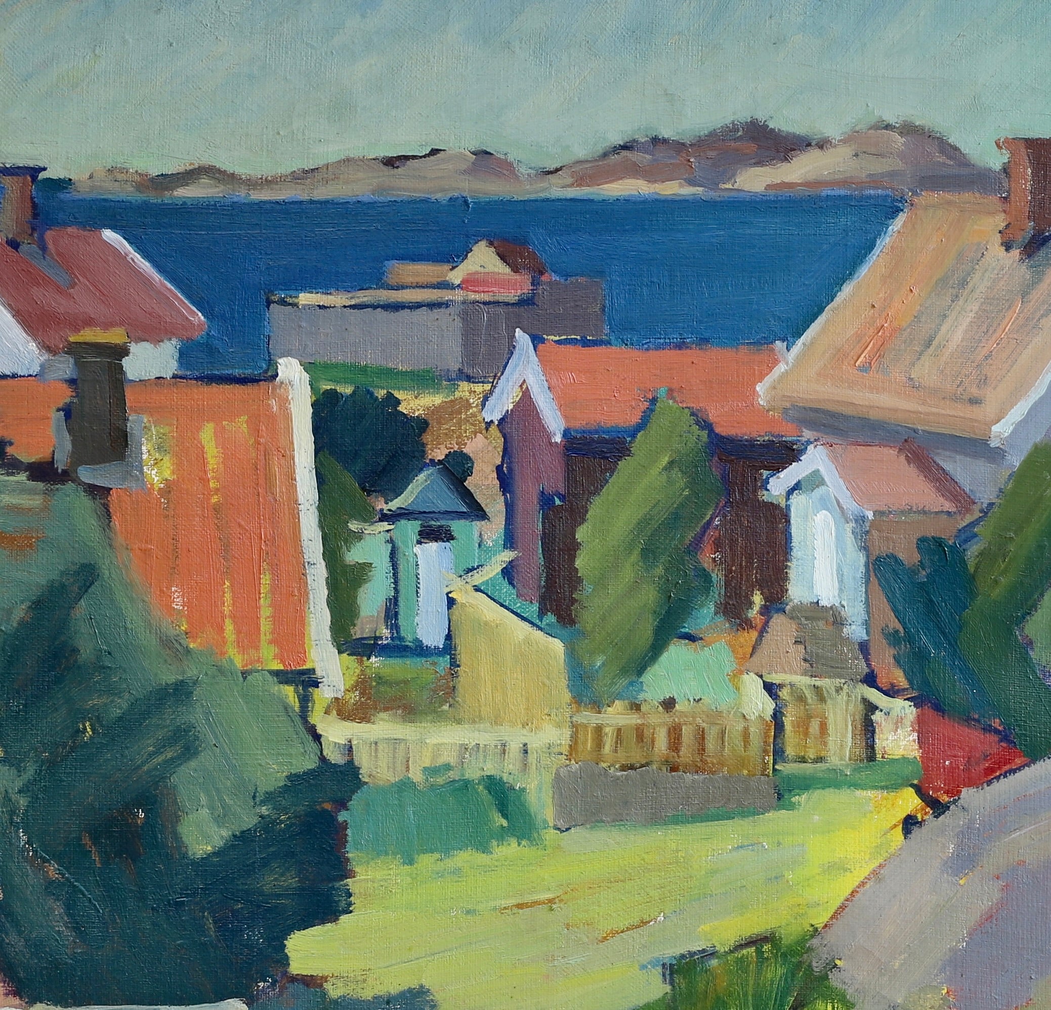 Mid Century Vintage Coastal Painting from Sweden