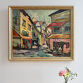 Load image into Gallery viewer, Mid Century Vintage Original Parisian Cityscape Oil Painting