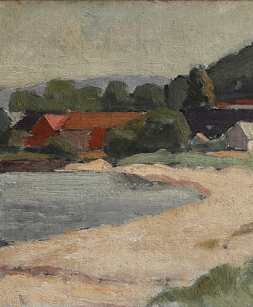 Vintage Art Room Coastal Painting from Sweden