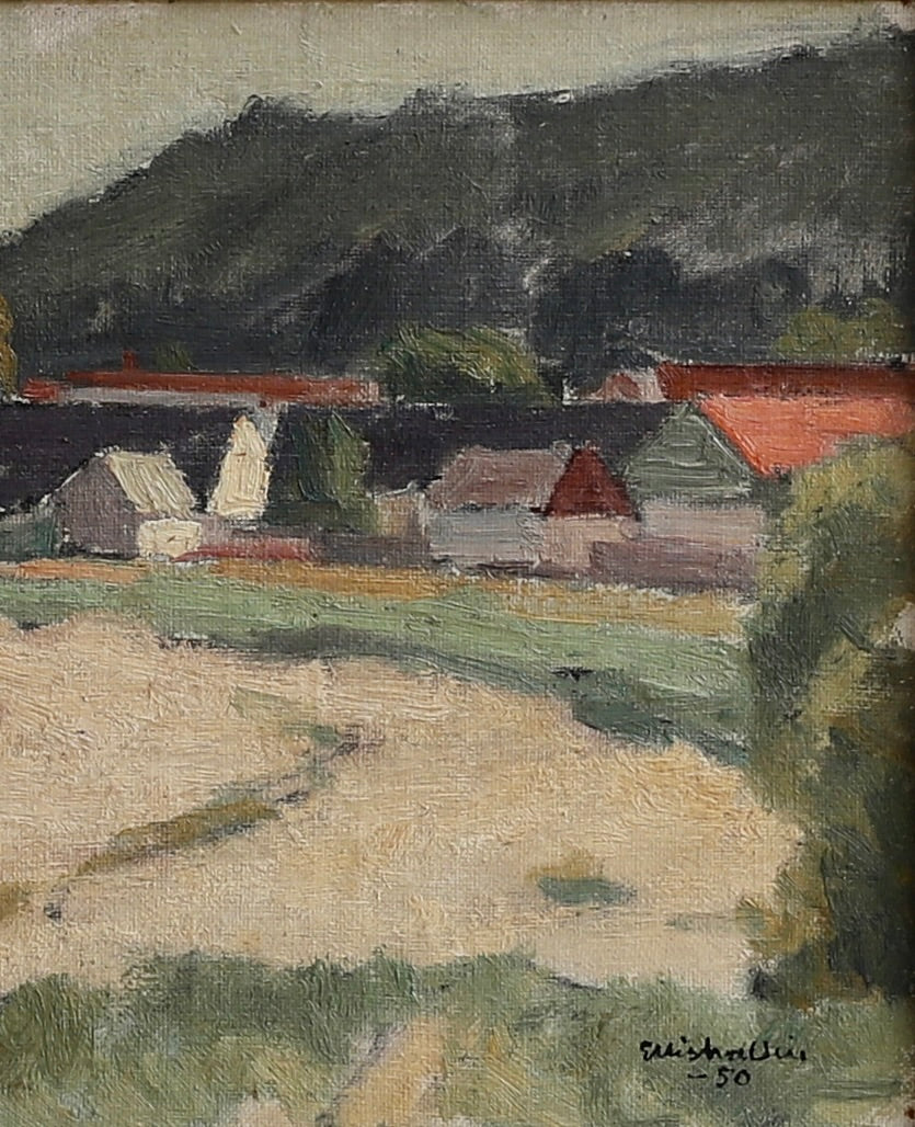 Vintage Art Room Coastal Painting from Sweden
