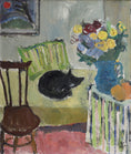 Load image into Gallery viewer, Vintage Art Room Original interior Oil Painting Sweden 1947