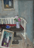Load image into Gallery viewer, Vintage Art Room Original interior Oil Painting Sweden 1943