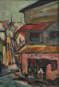 Load image into Gallery viewer, Mid Century Vintage Original Parisian Cityscape Oil Painting
