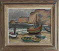 Load image into Gallery viewer, Mid Century Original Coastal Oil Painting From Sweden