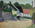 Load image into Gallery viewer, Vintage Mid Century Village Oil Painting from Sweden