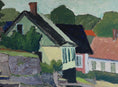 Load image into Gallery viewer, Vintage Mid Century Village Oil Painting from Sweden