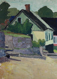 Load image into Gallery viewer, Vintage Mid Century Village Oil Painting from Sweden