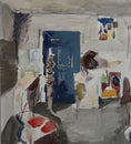 Load image into Gallery viewer, Mid Century Artist Studio Interior Oil Painting From Sweden