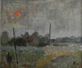 Load image into Gallery viewer, Vintage Art Room Original Landscape Oil Painting Sweden 1942