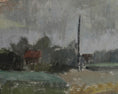 Load image into Gallery viewer, Vintage Art Room Original Landscape Oil Painting Sweden 1942