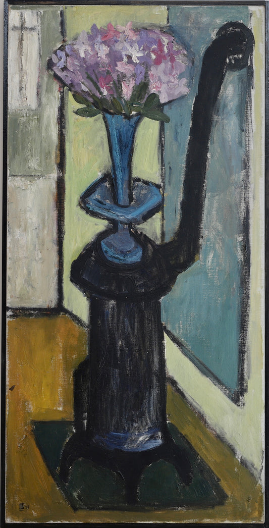 Vintage Art Room Original interior Oil Painting Sweden 1951
