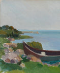 Load image into Gallery viewer, Vintage Art Room Coastal Painting from Sweden