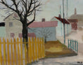 Load image into Gallery viewer, Vintage Mid Century Village Oil Painting from Sweden 1961