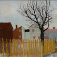 Load image into Gallery viewer, Vintage Mid Century Village Oil Painting from Sweden 1961