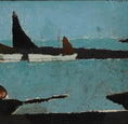 Load image into Gallery viewer, Vintage Art Room Mid Century Harbor Oil Painting From Sweden 1959