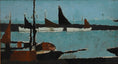 Load image into Gallery viewer, Vintage Art Room Mid Century Harbor Oil Painting From Sweden 1959
