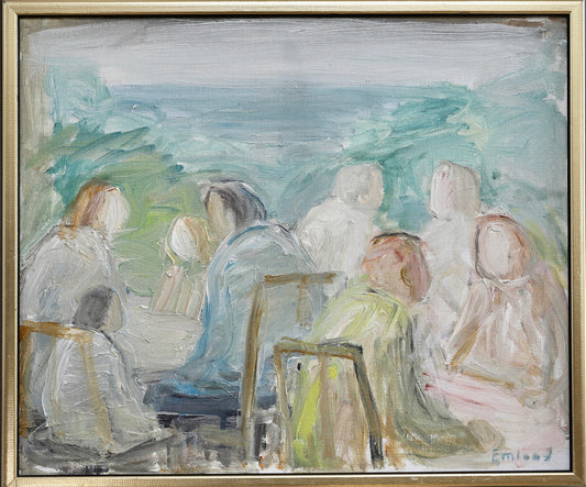 Mid Century Original Vintage Oil Painting from Sweden