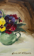 Load image into Gallery viewer, Vintage Art Room Pansy Still Life Oil Painting From Sweden