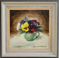 Load image into Gallery viewer, Vintage Art Room Pansy Still Life Oil Painting From Sweden