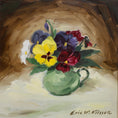 Load image into Gallery viewer, Vintage Art Room Pansy Still Life Oil Painting From Sweden