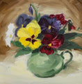 Load image into Gallery viewer, Vintage Art Room Pansy Still Life Oil Painting From Sweden