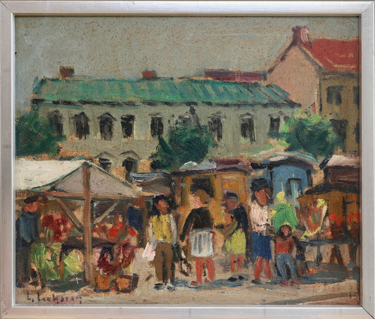 Mid Century Oil Painting From Sweden by G Isaksson