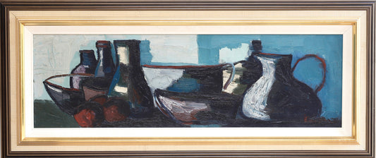 Mid Century Original Oil Painting From Sweden by K Christensen