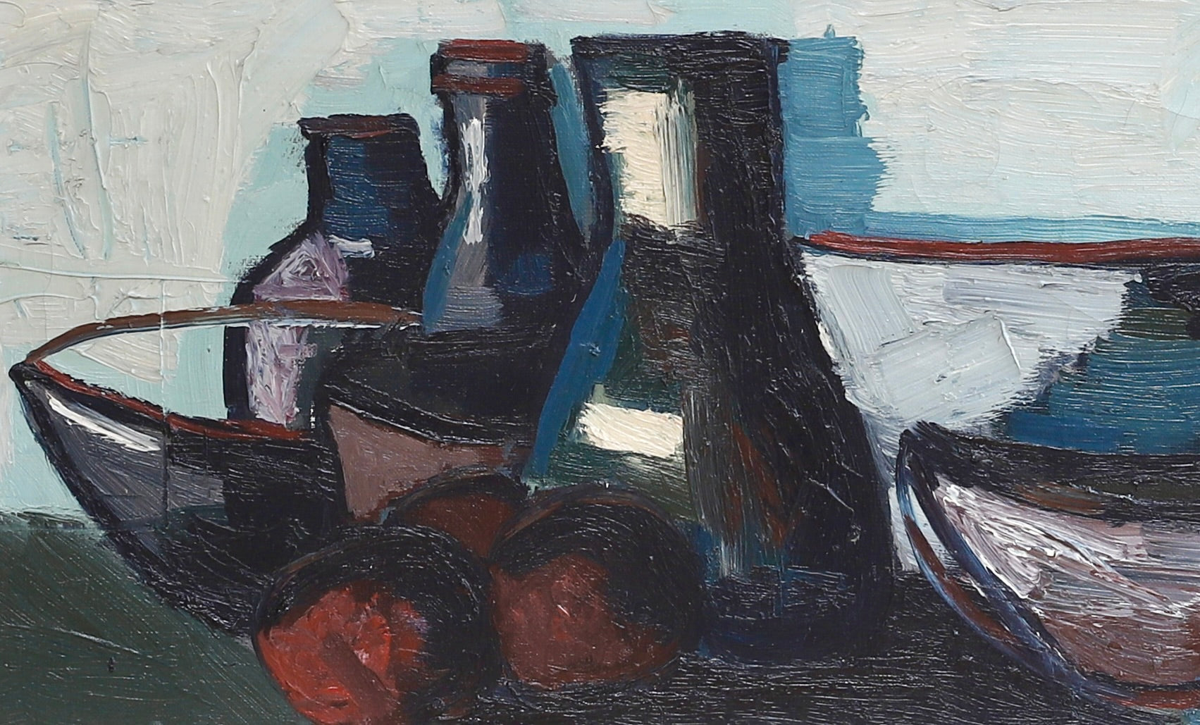 Mid Century Original Oil Painting From Sweden by K Christensen