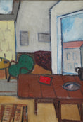 Load image into Gallery viewer, Vintage Mid Century Interior Oil Painting From Sweden