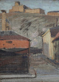 Load image into Gallery viewer, Mid Century Original Vintage Stockholm Cityscape Oil Painting from Sweden