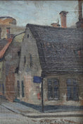 Load image into Gallery viewer, Mid Century Original Vintage Stockholm Cityscape Oil Painting from Sweden