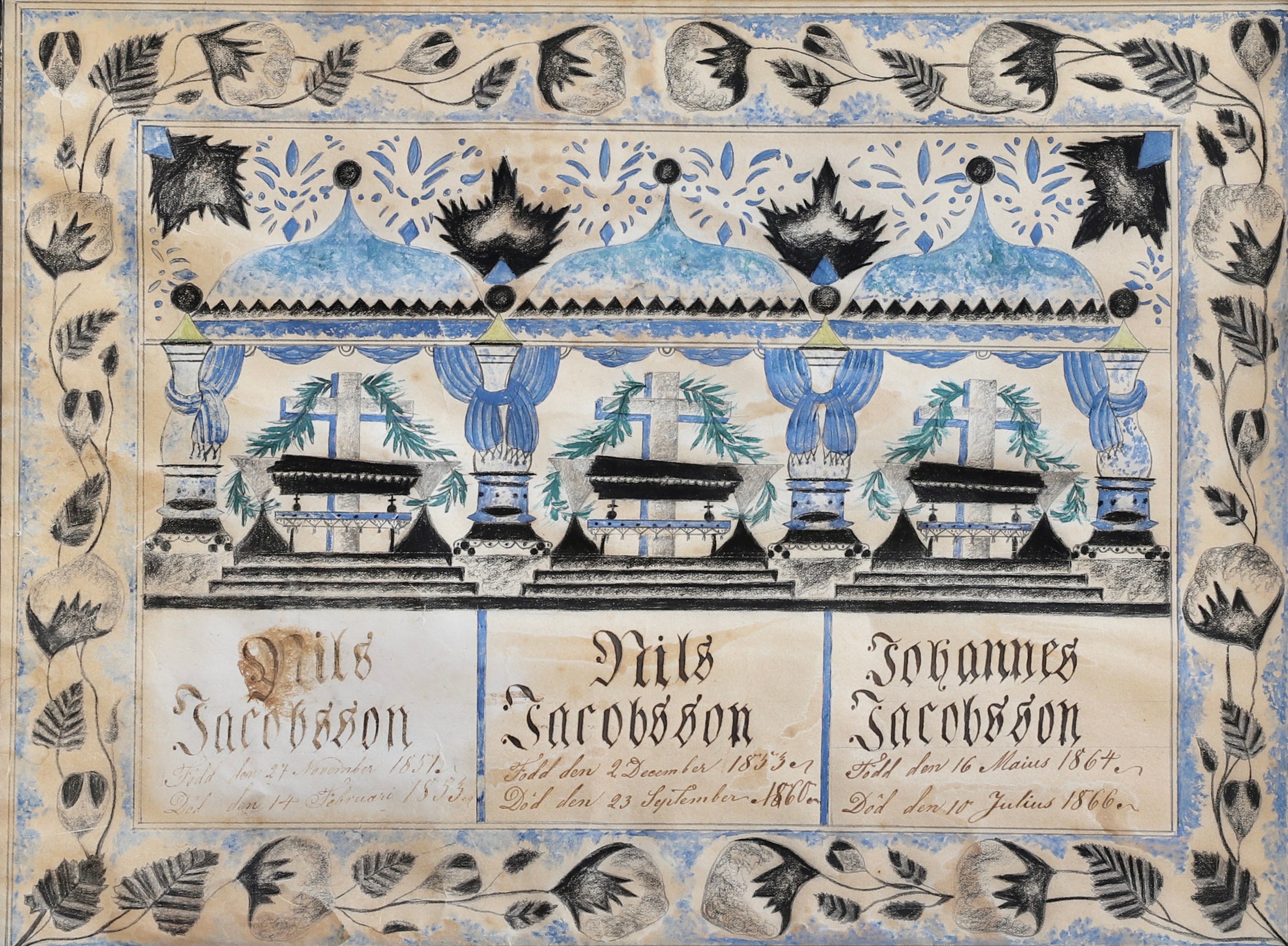 Vintage Art Room Folk Art  From Sweden