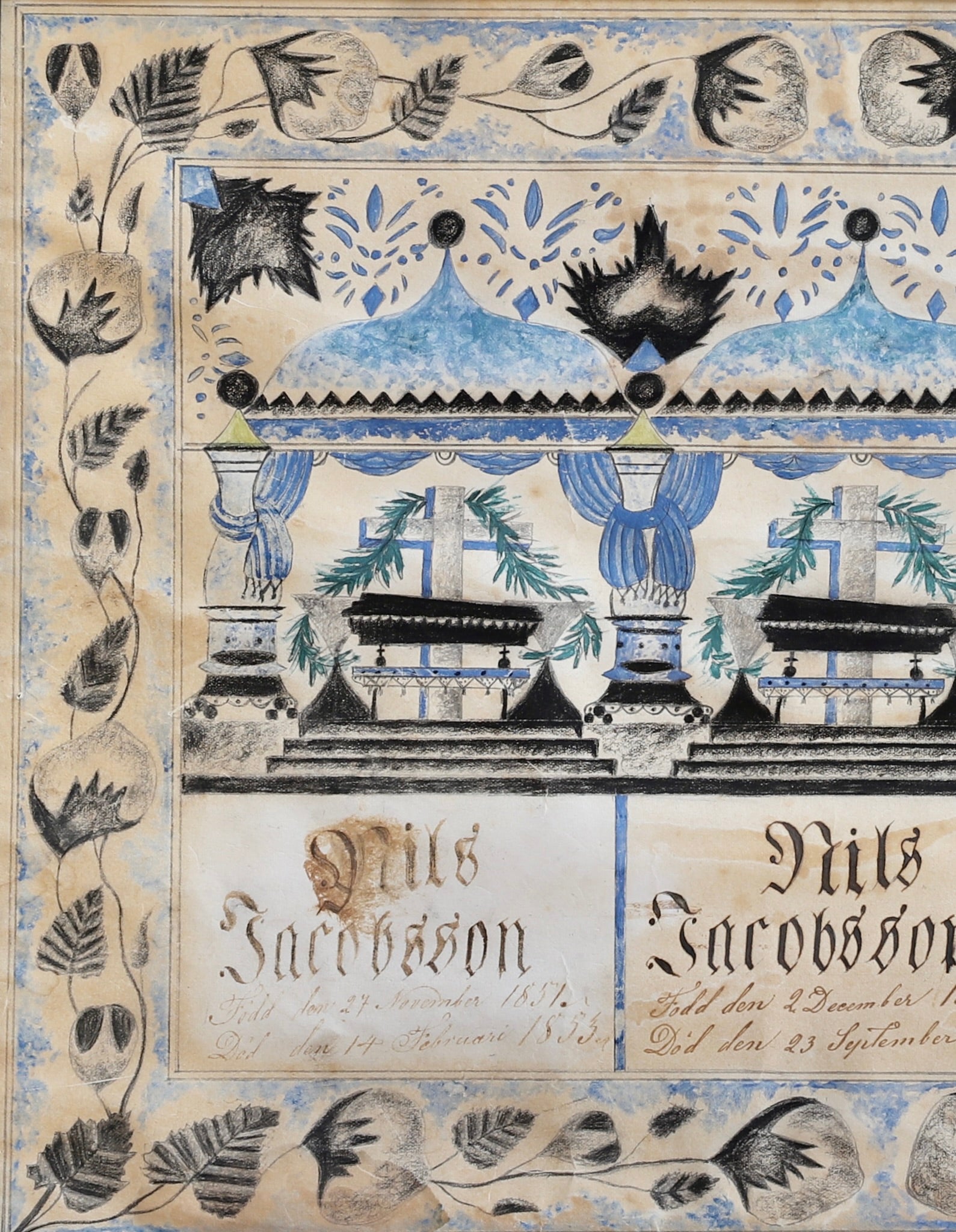 Vintage Art Room Folk Art  From Sweden