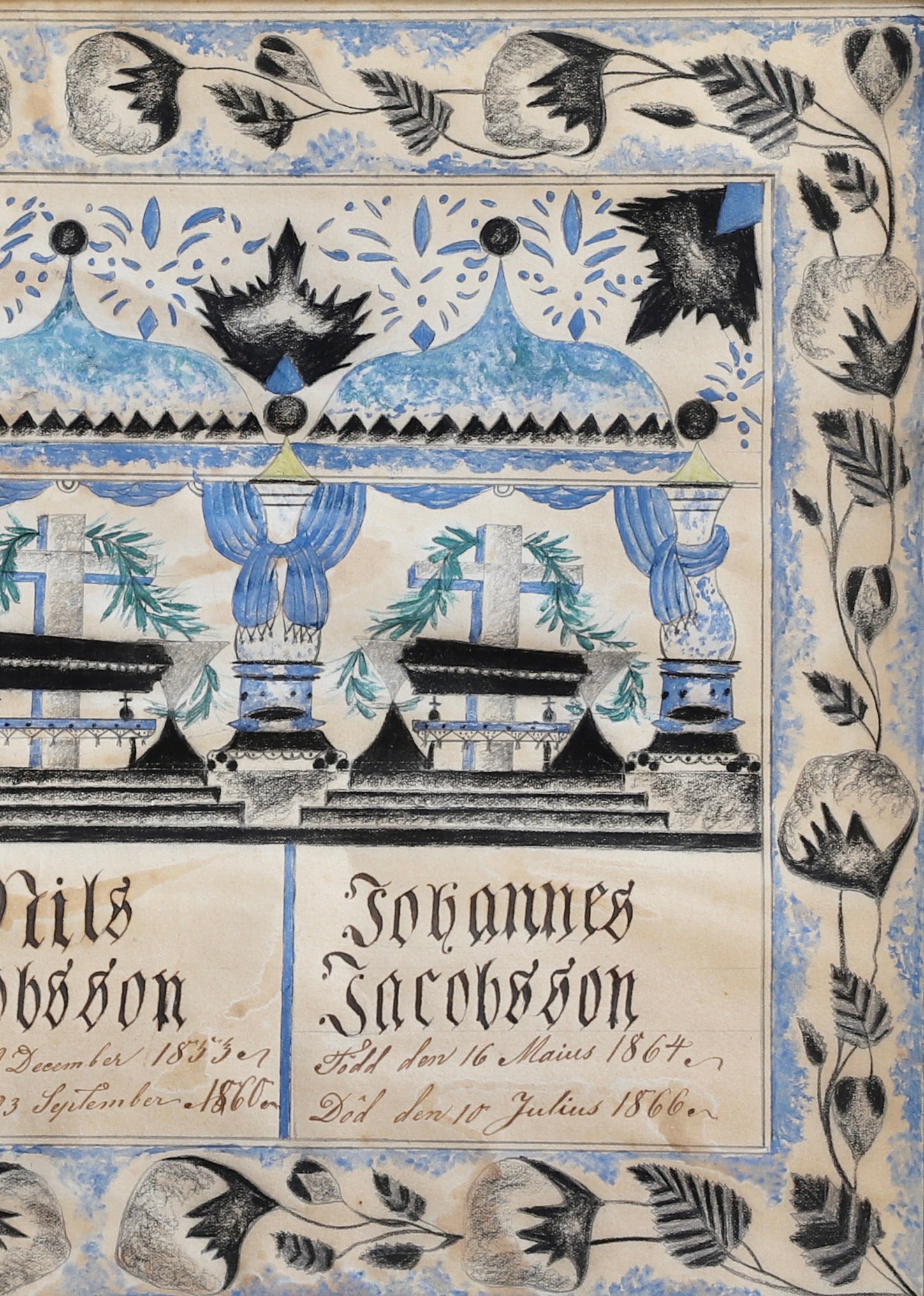 Vintage Art Room Folk Art  From Sweden