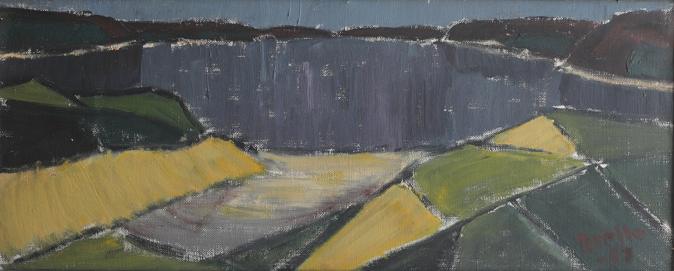 Vintage Coastal Oil Painting From Sweden 1957