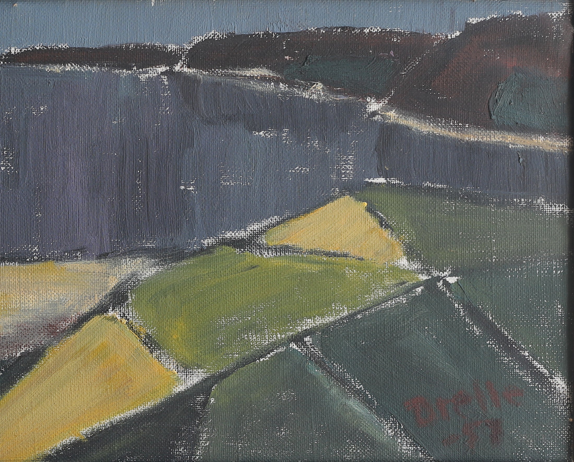 Vintage Coastal Oil Painting From Sweden 1957